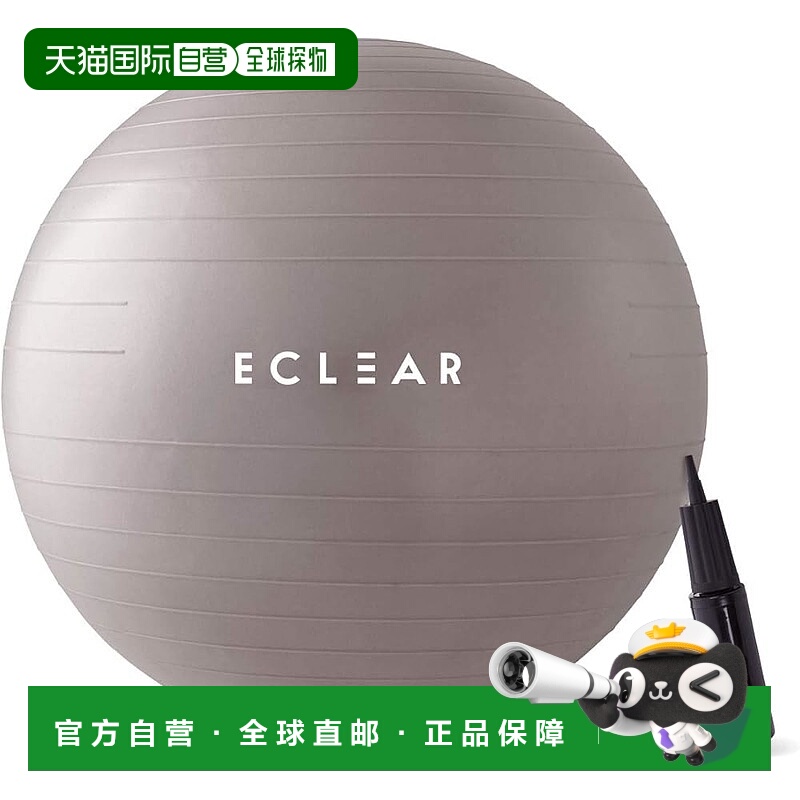 【日本直邮】宜丽客健身瑜伽平衡球65cm已充气灰色 HCF-BB65GY