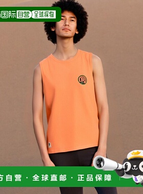 日本直邮RealBvoice 男式 R34 颜料无袖T恤上衣 无袖海军橙绿色 R