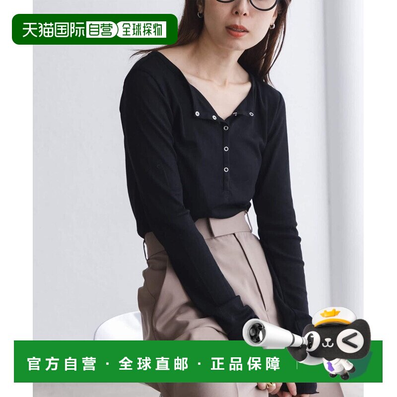 1h可退 日本直邮NOBLE 女装 透感棉尼龙亨利领两穿长袖T恤 260702