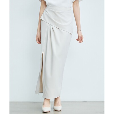 日本直邮SAISON DE PAPILLON 女士 高腰裹身风长裙 侧开衩里布衬