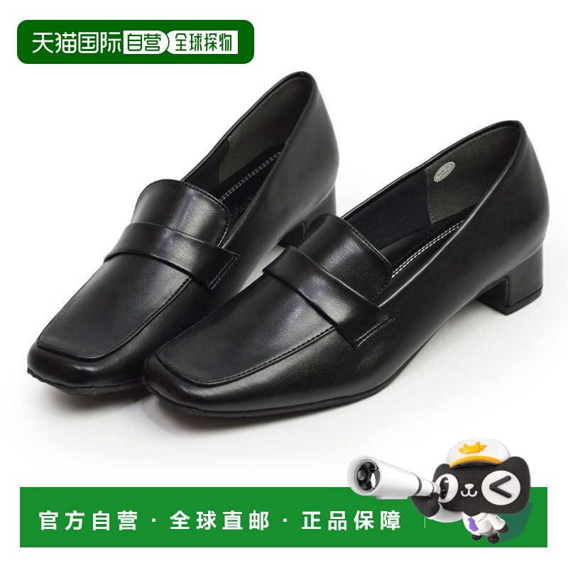 日本直邮女士商务鞋 3.5cm跟 宽楦 3E EEE 方头 皮带扣 高跟鞋 显