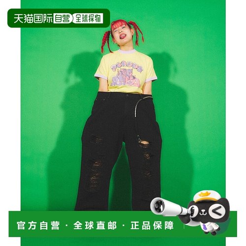 1h可退 日本直邮PUNYUS 男女同款破洞宽松牛仔裤 PN24SS063直筒裤