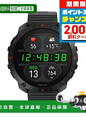 日本直邮Polar Grit X2 Pro 夜黑色可充电石英智能手表蓝牙连接男
