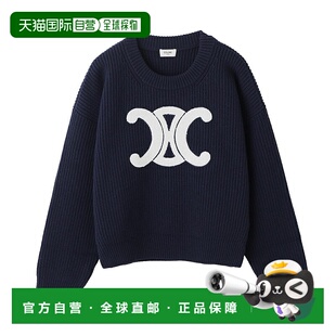 COL 日本直邮Celine 07mrPULL 423p ROND 圆领毛衣蓝色女士ry0gs