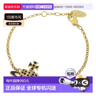日本直邮Vivienne Westwood 配饰 女士 手链 金×黑 REVERSE HEAR