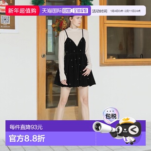 日本直邮日潮 GRL水钻丝绒吊带迷你连衣裙×高领上衣套装at2576