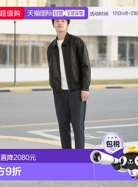 日本直邮beams SS24 翻领拉链长袖休闲皮衣 男女同款 黑色新款