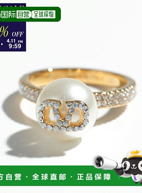 日本直邮VALENTINO 戒指 5W2J0W71 QVS 女士 V 标志珍珠水晶装饰