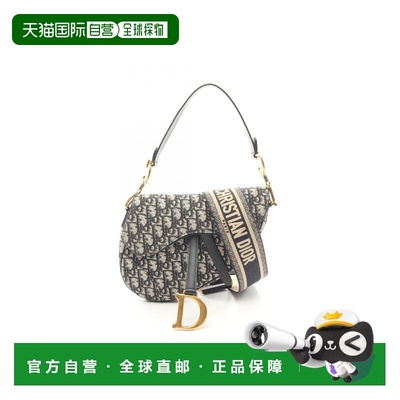 日本直邮中古Dior迪奥女包A级95新Oblique Saddle老花马鞍包帆布
