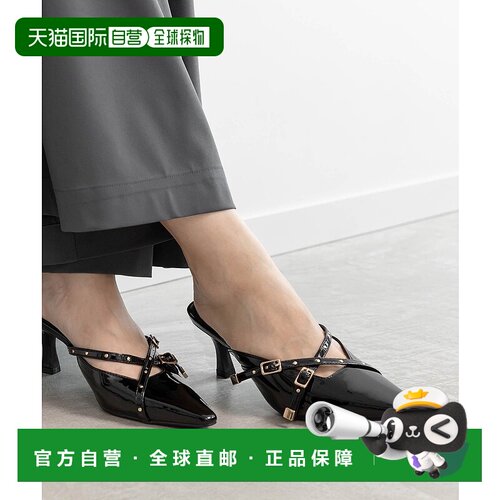 1h可退 日本直邮RANDA 女士迷你铆钉交叉绑带方头细跟凉鞋 PD3609