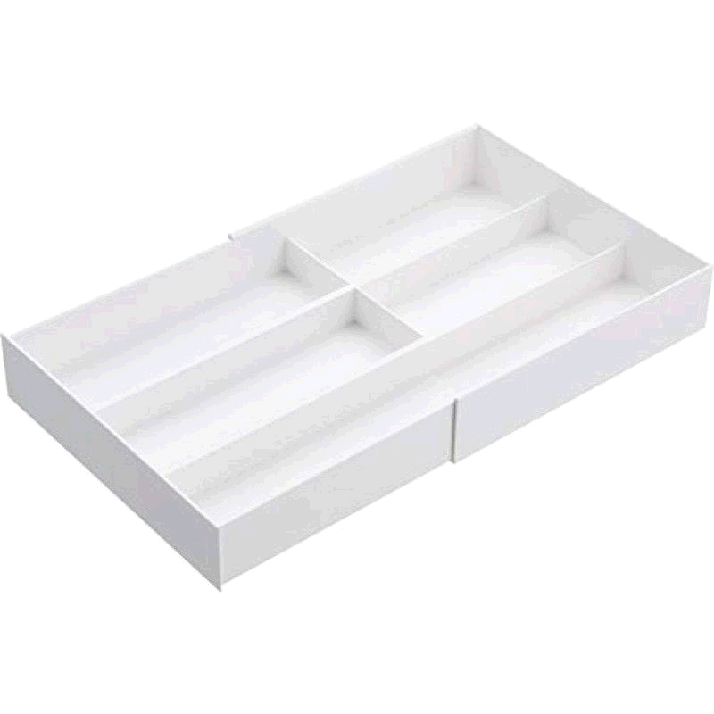 【日本直邮】山崎实业抽屉内置可收缩餐具分格层白色 3382