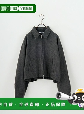 1h可退 日本直邮NOIR FABRIK 女装 短款修身 梯形纹外套 拉链夹克