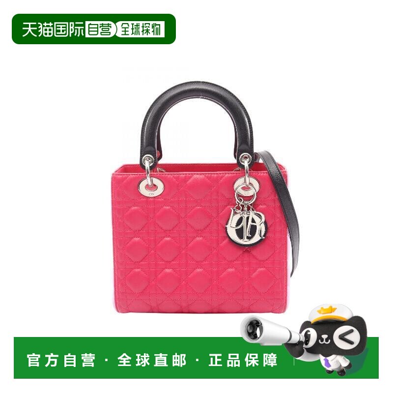 日本直邮中古二奢Dior迪奥女包B级9新Lady Dior戴妃包牛皮手提包图片