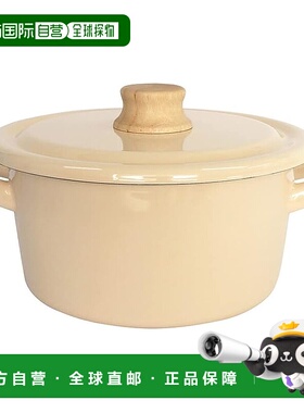 【日本直邮】Fuji Horo富士珐琅 双柄锅18cm 奶色 IH用CTV-18W.BE