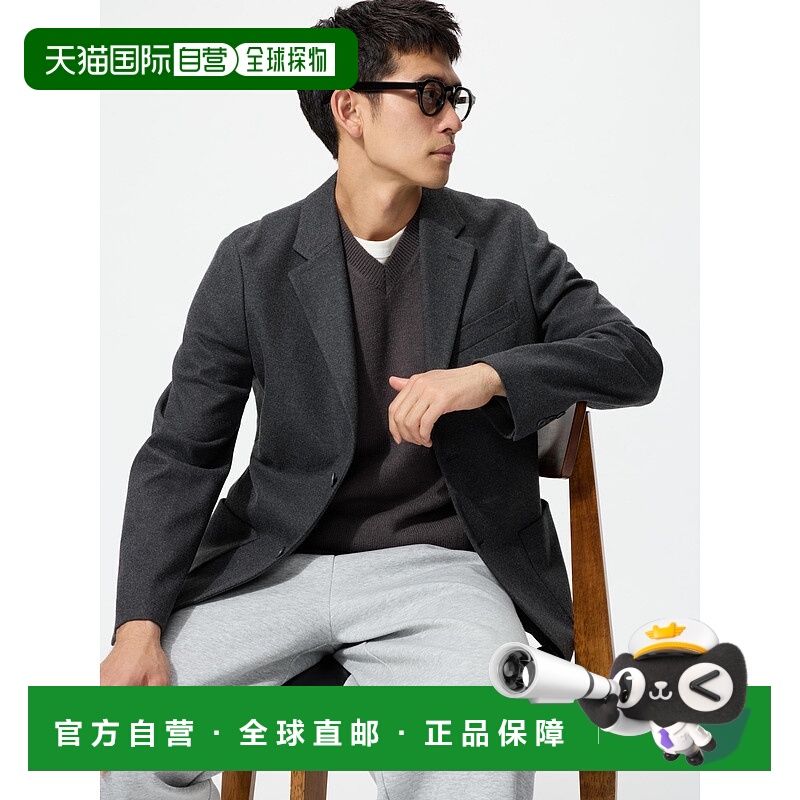 日潮跑腿UNIQLO优衣库 磨毛针织西装夹克 478250