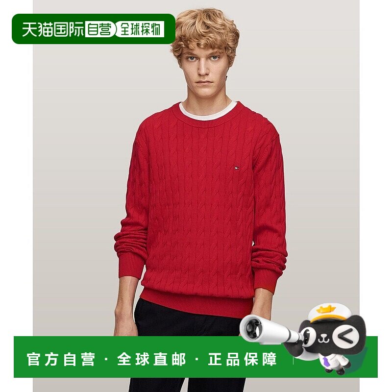 日本直邮TOMMY HILFIGER 经典缆绳圆领毛衣 [TO3203EM011438]上衣