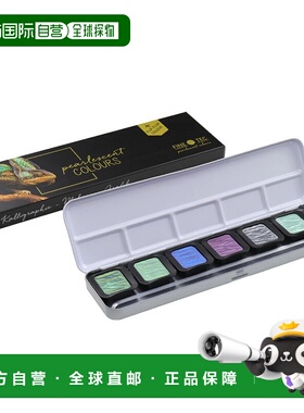 日本直邮Holbein Finetech珍珠色水溶性固体油漆套装F0602