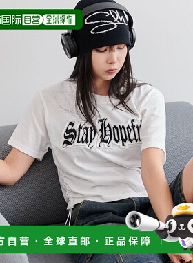 1h可退 日本直邮WEGO 女士图案短款抽绳T恤 WE25SM06L0013