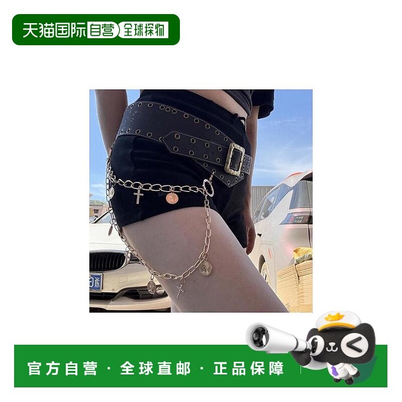 日本直邮日潮 GRL 带链条铆钉宽腰带 sda256