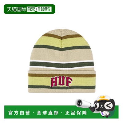 1h可退 日本直邮HUF 男女同款 腈纶折叠 cuff beanie帽 刺绣设计