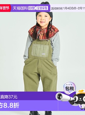 1h可退 日本直邮F.O.KIDS 儿童复古水洗背带裤 R419015牛仔