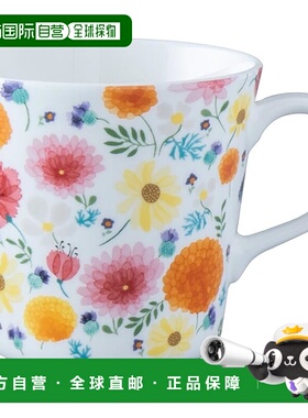 【日本直邮】鸣海马克杯 花纹340ml 礼盒 52543-2923P骨瓷手柄