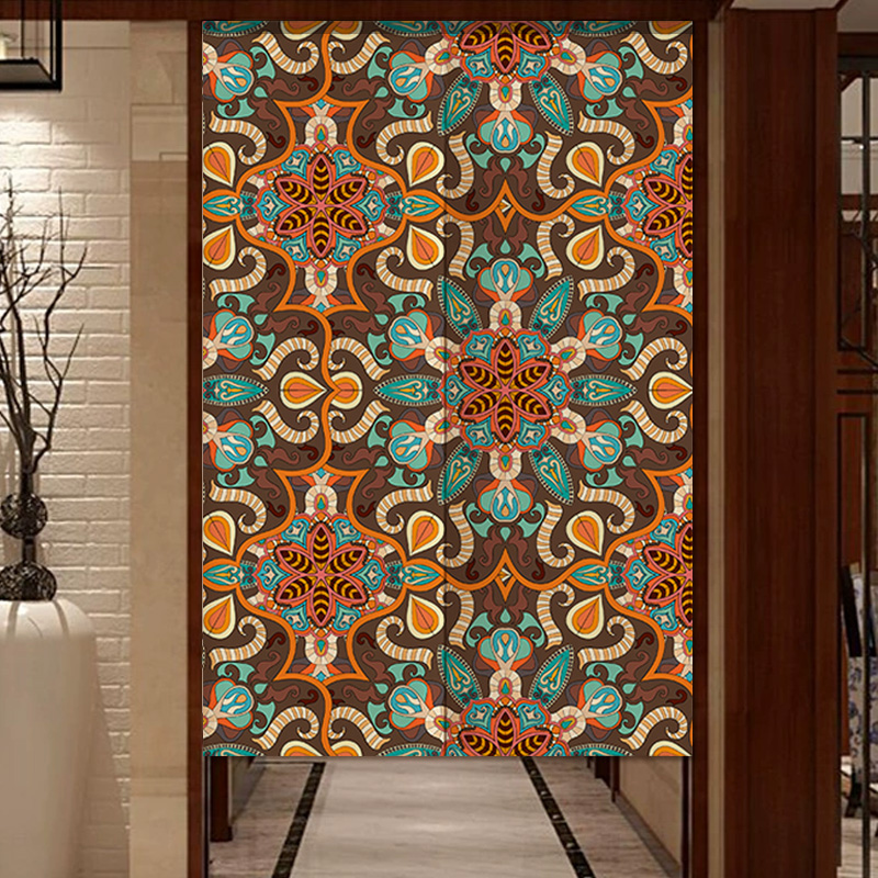 棉麻门帘遮挡帘免打孔