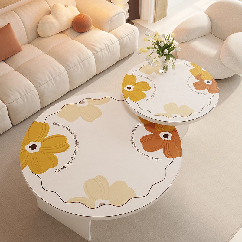 新款花卉圆形茶几垫子防水防油可擦餐桌垫客厅茶几小圆桌桌垫桌布,居家布艺,桌布,淘宝优惠券,粉丝福利购,淘宝优惠卷