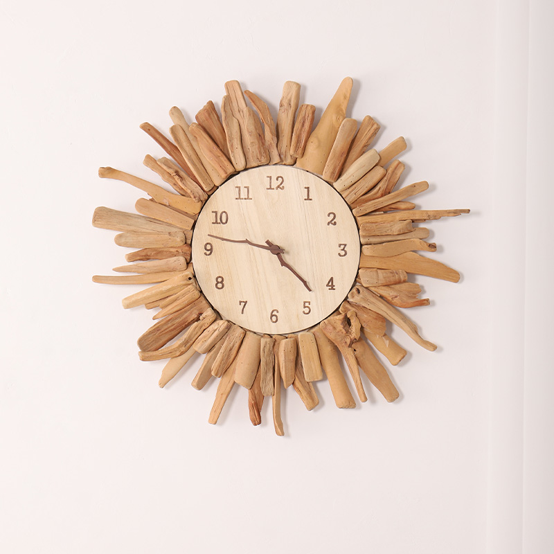 居慢生活纯手工原木创意大号挂钟
