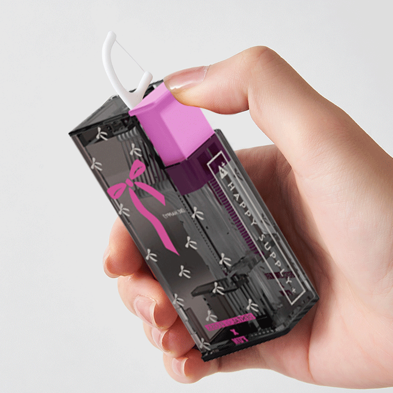 2024新款高级便携式牙线棒盒自动按压弹出随身迷你收纳盒子牙签筒