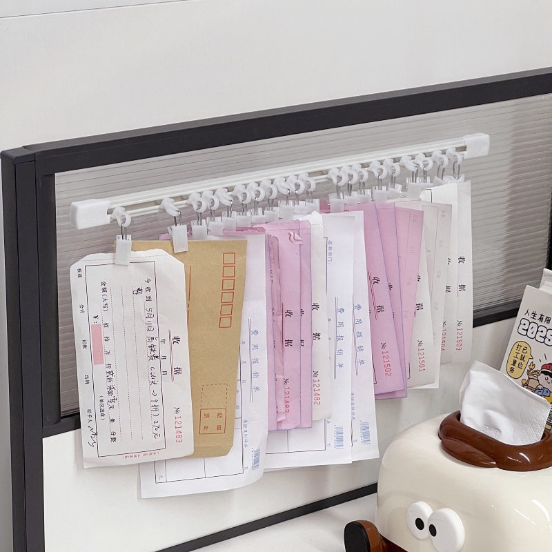 发票单据会计凭证收纳夹零钱票据办公室桌面收据快递送货单整理架