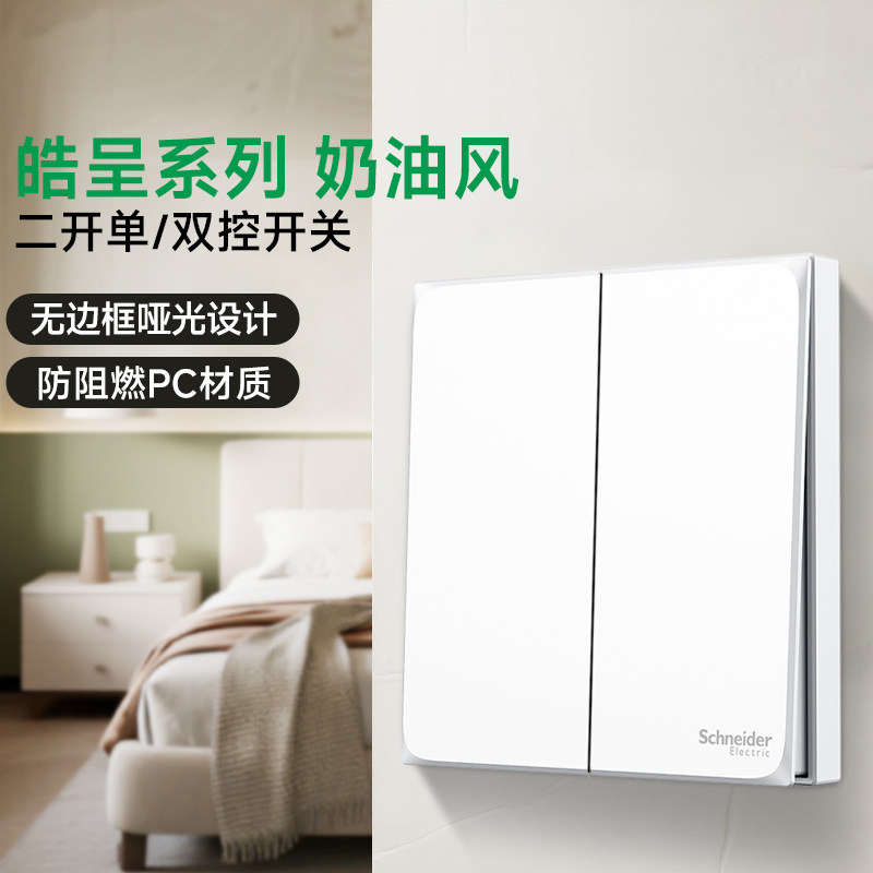 施耐德官方旗舰皓呈二开单控开关图片