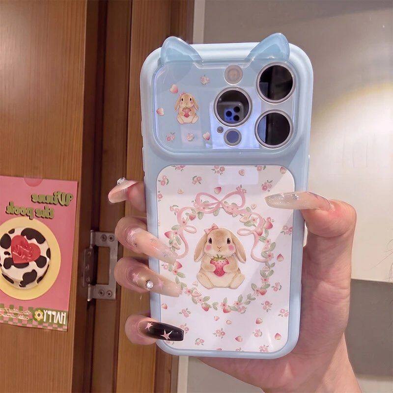 花圈小兔子适用苹果手机壳
