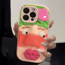 丑萌女孩适用苹果16手机壳iPhone15PRO可爱14/13新款11PROMAX搞怪XS/XR创意7/8P超火14PLUS防摔6S闺蜜IP个性