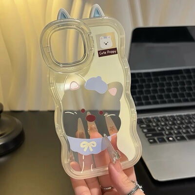 西高地耳朵双支架适用苹果手机壳