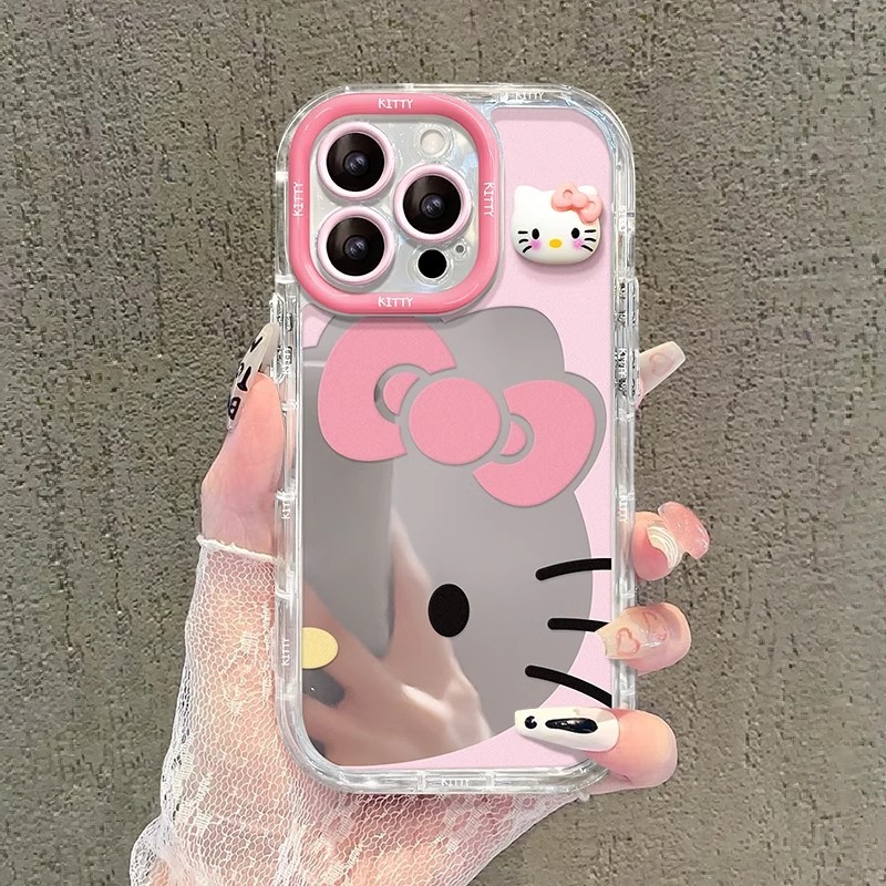 镜面大脸KT猫适用OPPO手机壳