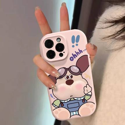 比耶掌门狗适用OPPORENO12手机壳K11/K10新款A97/A93S/A58卡通RENO11/10/9/8/7/6情侣FINDX7PRO超火A3PROA2粉