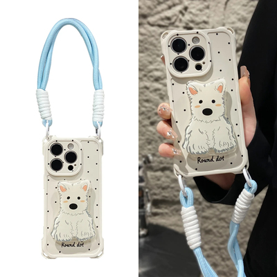 斑点可爱小狗适用任意型号手机壳