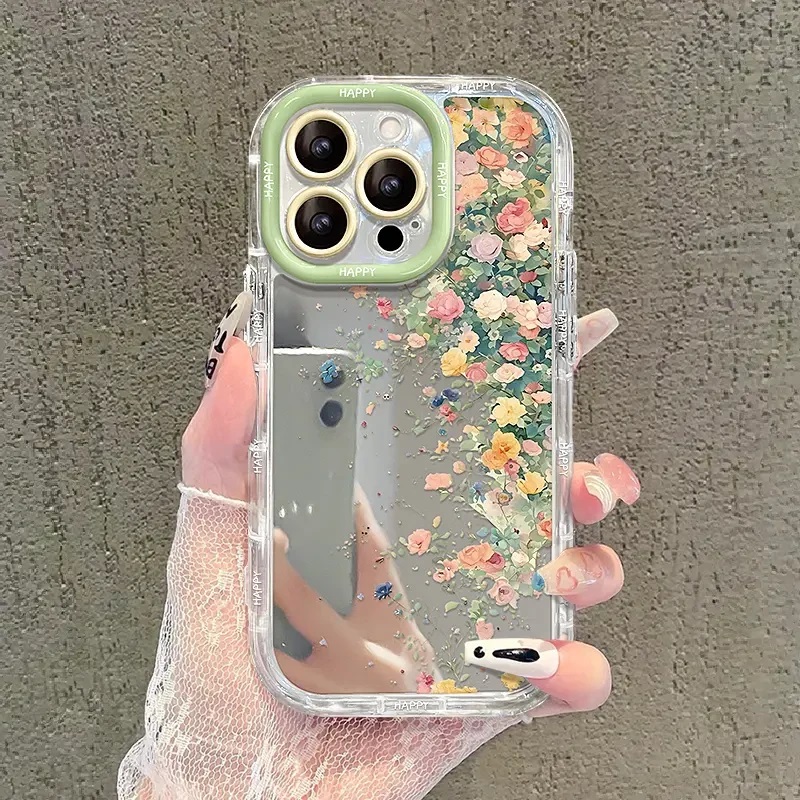 莫奈花墙适用苹果16手机壳iPhone15/14PROMAX镜面泡芙华为MATE70高级NOVA13INS风PURA70防摔VIVO小米红米OPPO