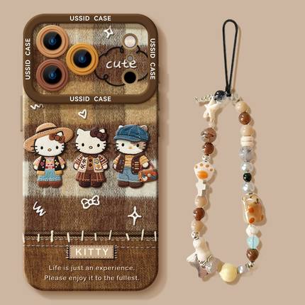 秋冬美拉德凯蒂猫适用苹果17手机壳iPhone16/15新款华为PURA80情侣NOVA14可爱OPPO全包VIVOS30超火MATE60红米