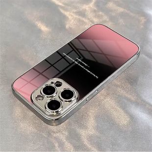 晕染渐变适用华为PURA70手机壳NOVA12电镀MATE60高级NOVA11/10/9/8/7SE情侣P70/P50玻璃套荣耀200/100PRO创意