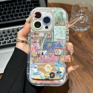 复古史努比适用苹果16PROMAX手机壳华为PURA80透明OPPORENO14可爱TURBO4PRO防摔NOVA14/13超火S30软iPhone15