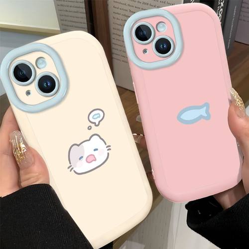 小猫吃小鱼适用OPPO手机壳