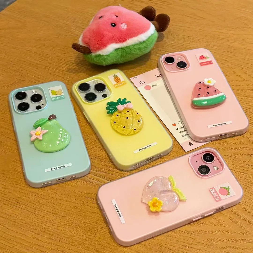 夏日立体水果适用苹果17手机壳iPhone16/15PROMAX新款华为PURA80创意NOVA14简约VIVOS50情侣RENO15趣味MATE60