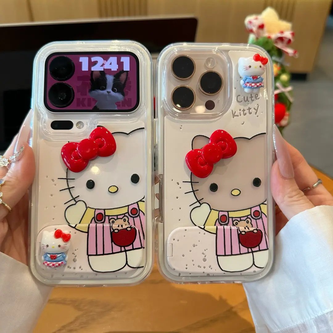 打招呼猫咪支架适用苹果17PROMAX手机壳iPhone16/15新款华为PURA80透明NOVA15可爱MATE60PRO防摔VIVO小米OPPO