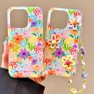 立体彩色多巴胺花朵适用苹果16手机壳iPhone15/14PROMAX新款华为MATE70立体NOVA13闺蜜VIVO小米红米RENO13INS
