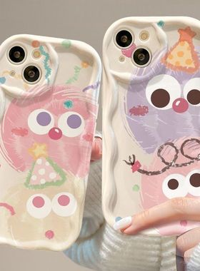 怪兽球球适用vivos18手机壳x100新款s17/s16/s15/s12卡通x90/x80/x70搞怪iQOO12/11s超火y100i/y78可爱neo9粉