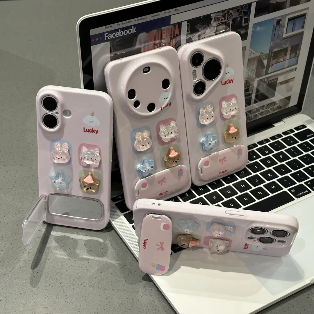 立体动物四宫格适用苹果手机壳