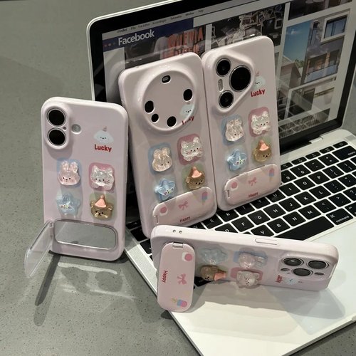 立体动物四宫格适用苹果手机壳