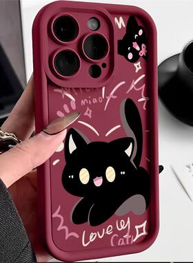 惊吓猫咪适用红米k60手机壳k50/k40/k30秋冬新款note13搞怪小米14/11情侣12tpro甜酷civi3创意12C防摔9a个性